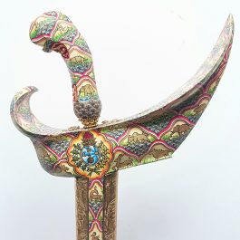 Keris Jawa Luk 7 Sungging Painted Singa Barong