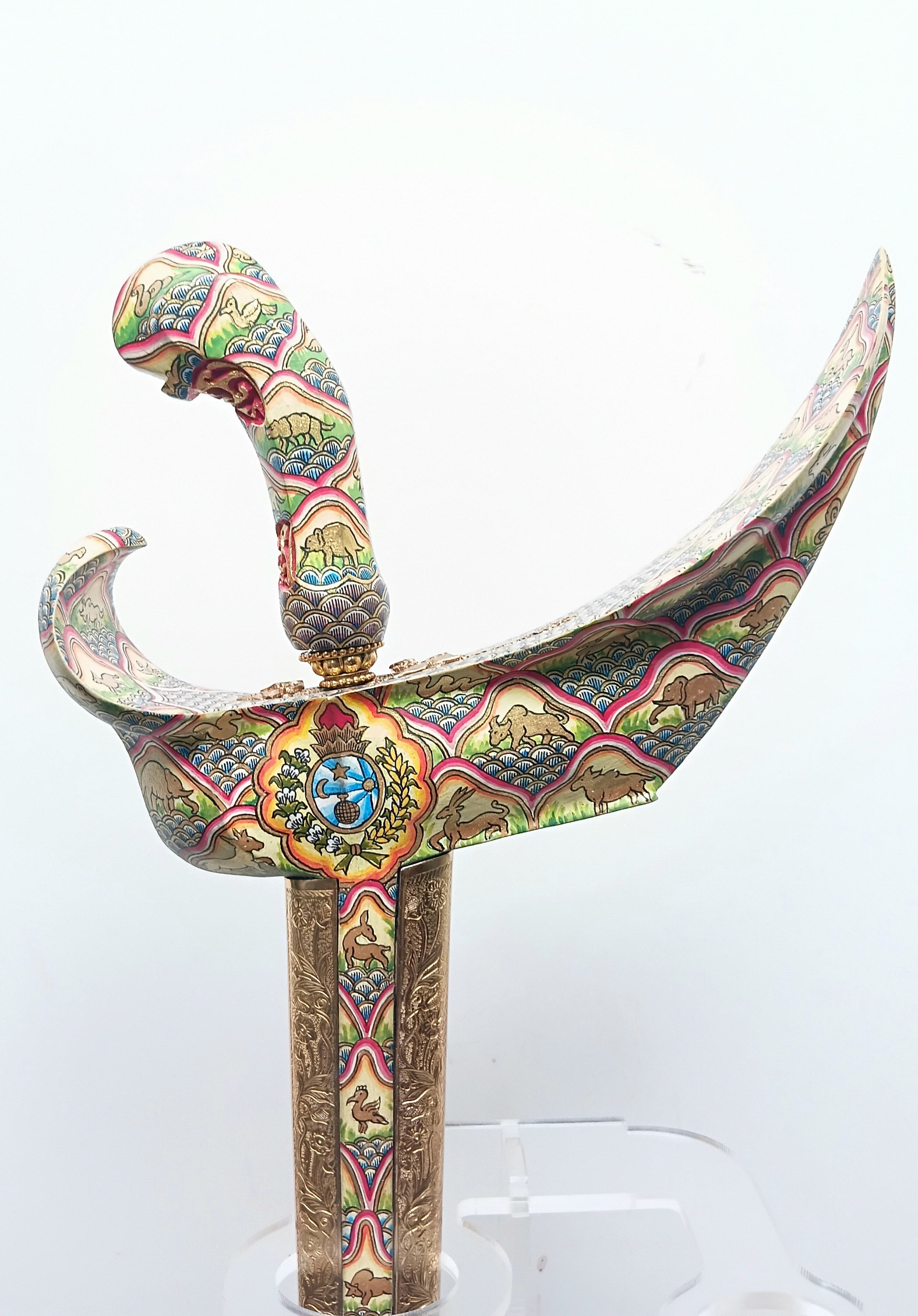 Keris Jawa Lurus Sungging Painted Singa Barong