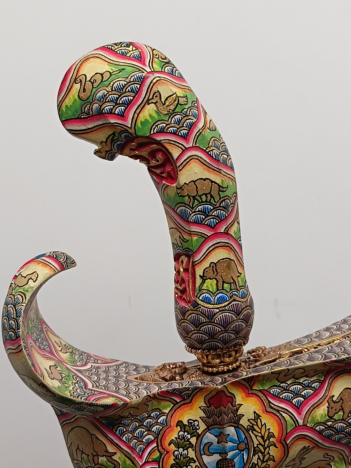 Keris Jawa Luk 7 Sungging Painted Singa Barong - Image 4