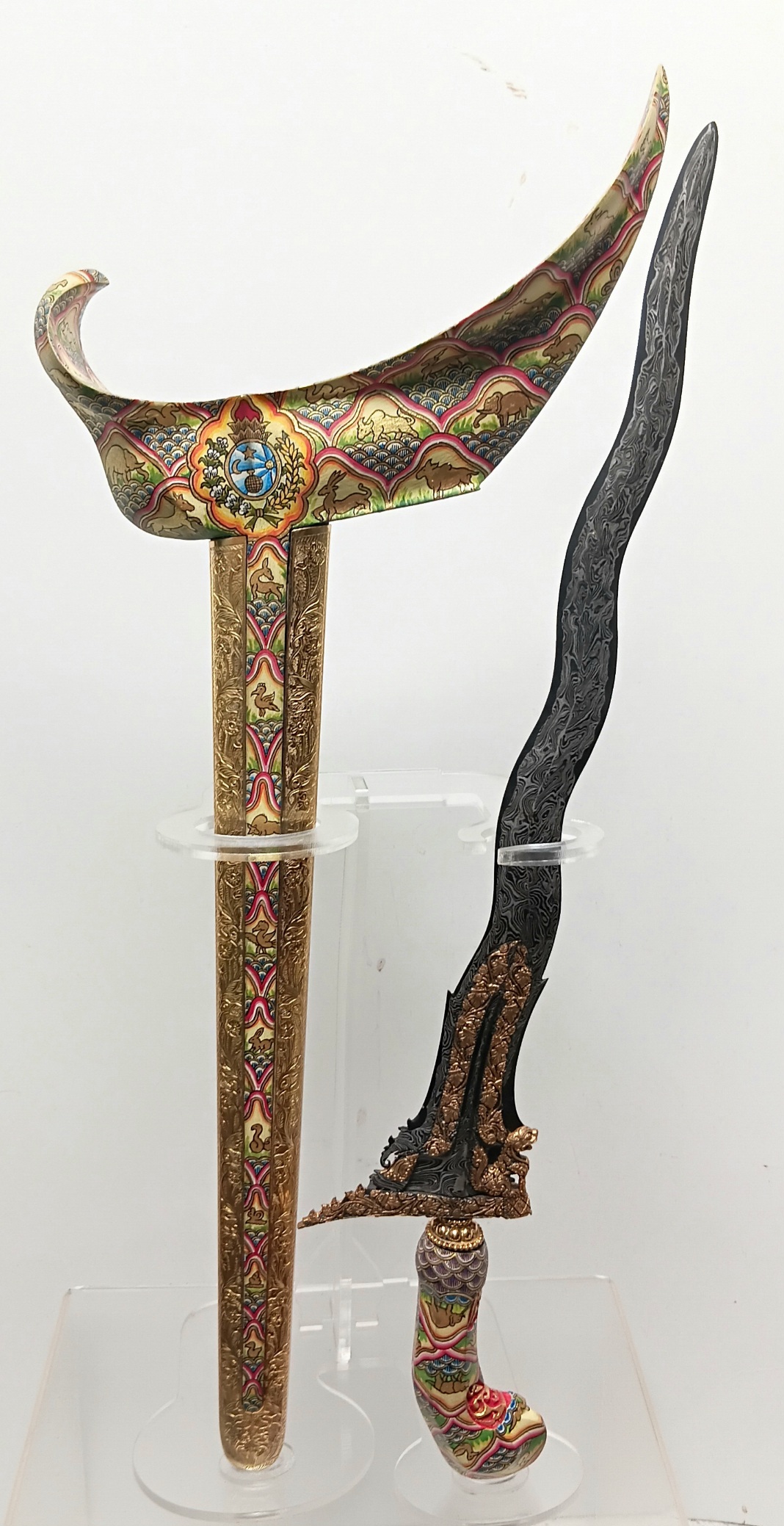 Keris Jawa Luk 7 Sungging Painted Singa Barong - Image 6
