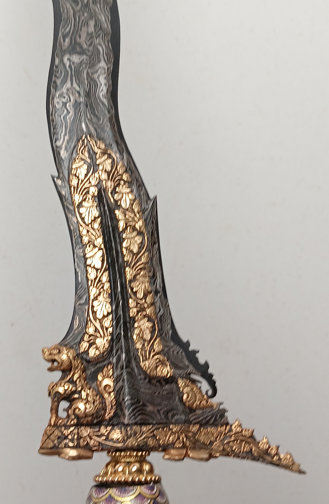 Keris Jawa Luk 7 Sungging Painted Singa Barong - Image 8