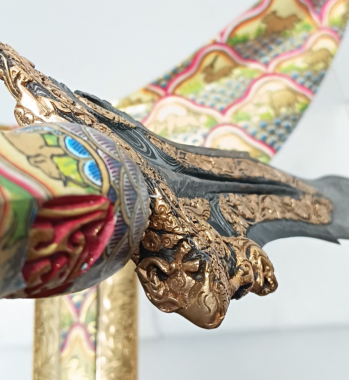 Keris Jawa Luk 7 Sungging Painted Singa Barong - Image 9